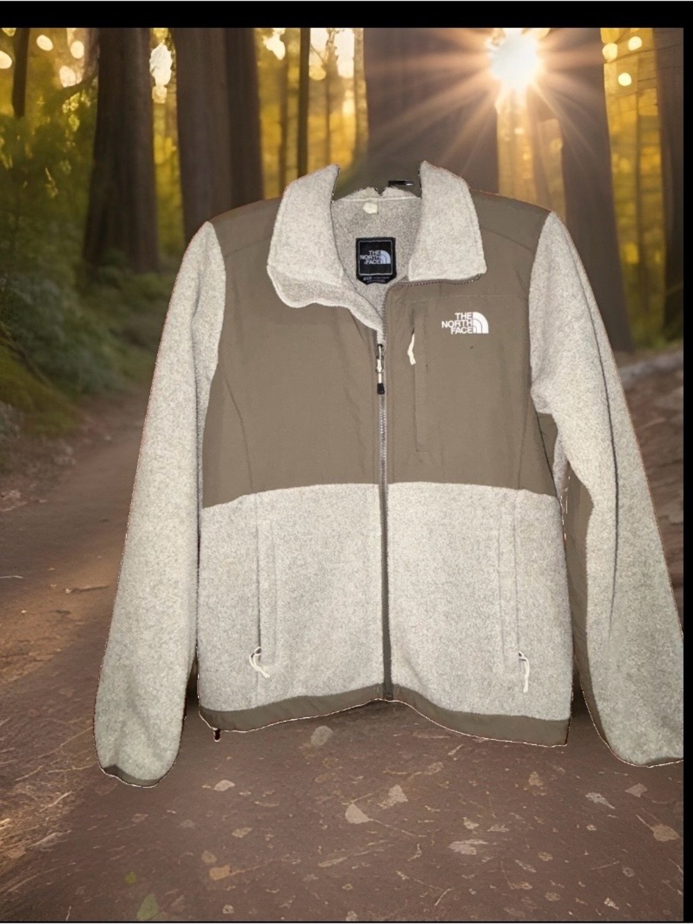 The North Face Two-Tone Tan & Cream Nylon and Fleece Jacket size Small